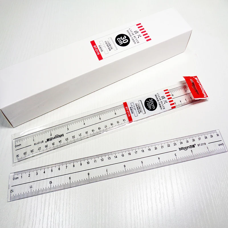 Прямая акриловая линейка для студенчества, 30 см