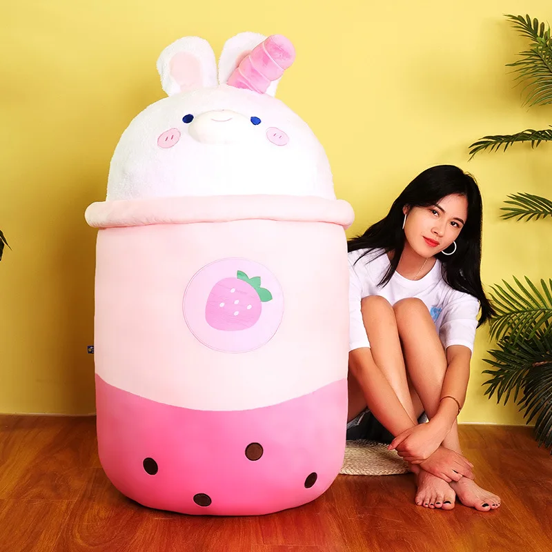 Bubble tea Plush Toy Bear Rabbit Milk Tea Plush stuffed Toy Animal boba fruit tea cup pillow Gift Plushie birthday gift