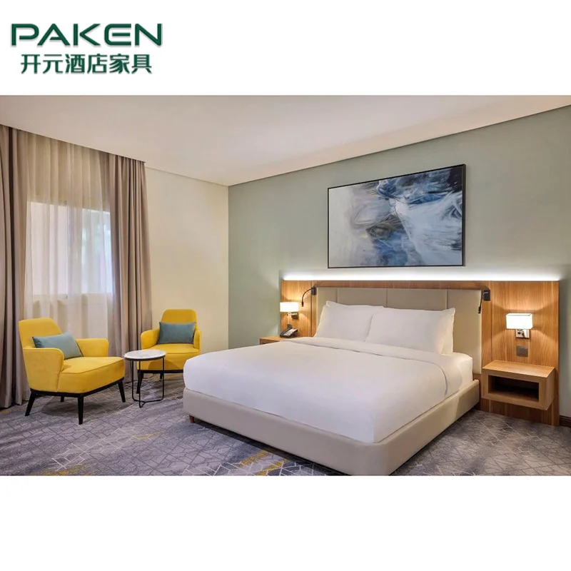 Holiday Inn express Hotel Modern King Size Wooden Headboard Bed Room Suites Hotel Bedroom Furniture