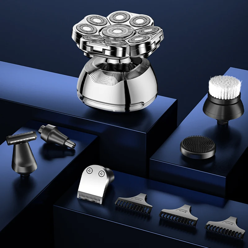 Lanumi LK-9810 Waterproof Rechargeable Mens Grooming Kit Electric Razor Rotary Electric Shaver For Men Beard Shaver Machine