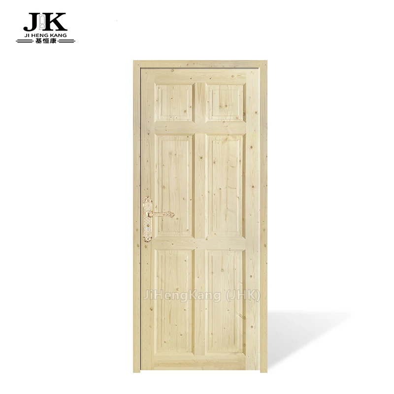 JHK-PW-006 Interior Solid Sood White And Gold Door Modern Luxury Solid Wood Doors With Solid Wood Door