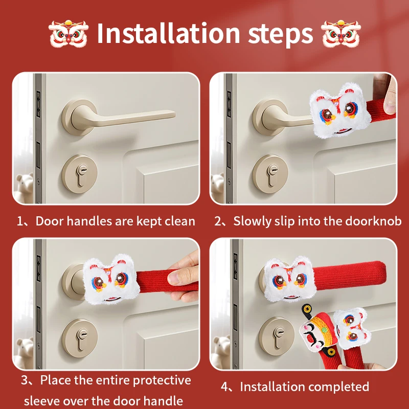 Creative Cartoon Anti-Bump Durable Door Handle Cover Cute Entrance Door Decoration for Holidays