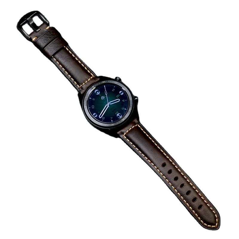 Newest Vintage Watch Strap Genuine Leather Italy Oil Wax Cowhide Leather Watchband  18 20 22 24mm Women Men for Smart Watch