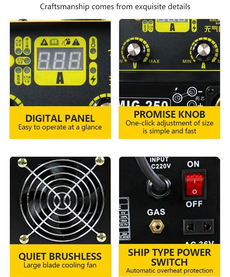 High Efficient Welding Equipment Pulse Manual dc Inverter Mig 250 Welding Machine mig tig  For Sale