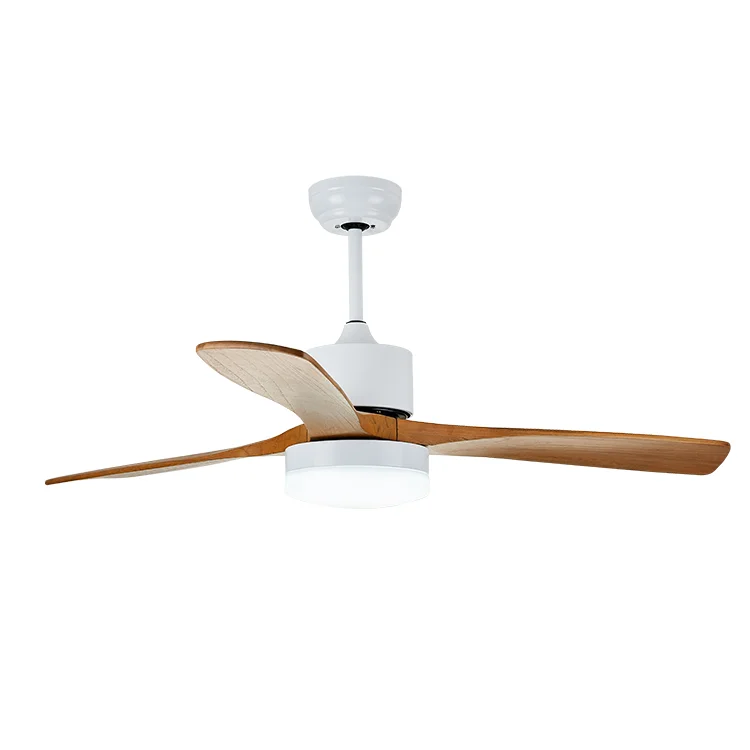 Best Price High Quality 52 inch 3 Wood Baldes Ceiling Fan with LED Light & Remote Control