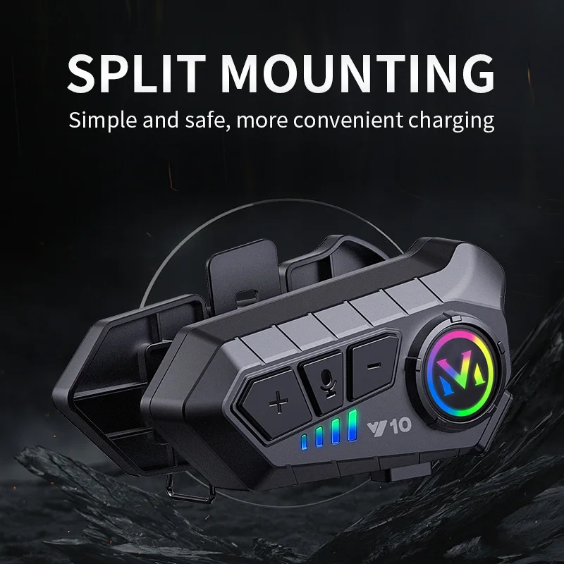 M10 Motorcycle Accessories Intercom Hands-free Communication System Waterproof Wireless Motorcycle Helmet Headset