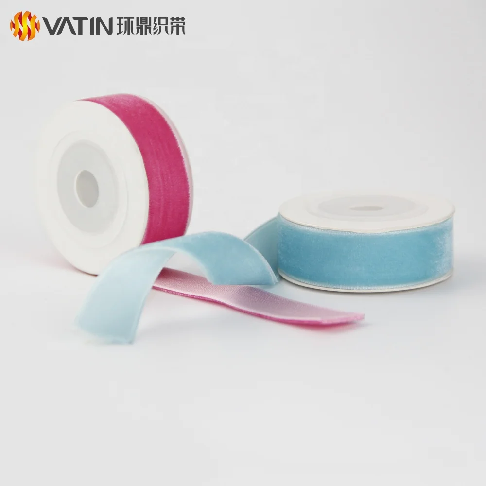
Wholesale Custom Hot Sale Colorful 100% Nylon Solid Color Wide Stretch Velvet Ribbon 