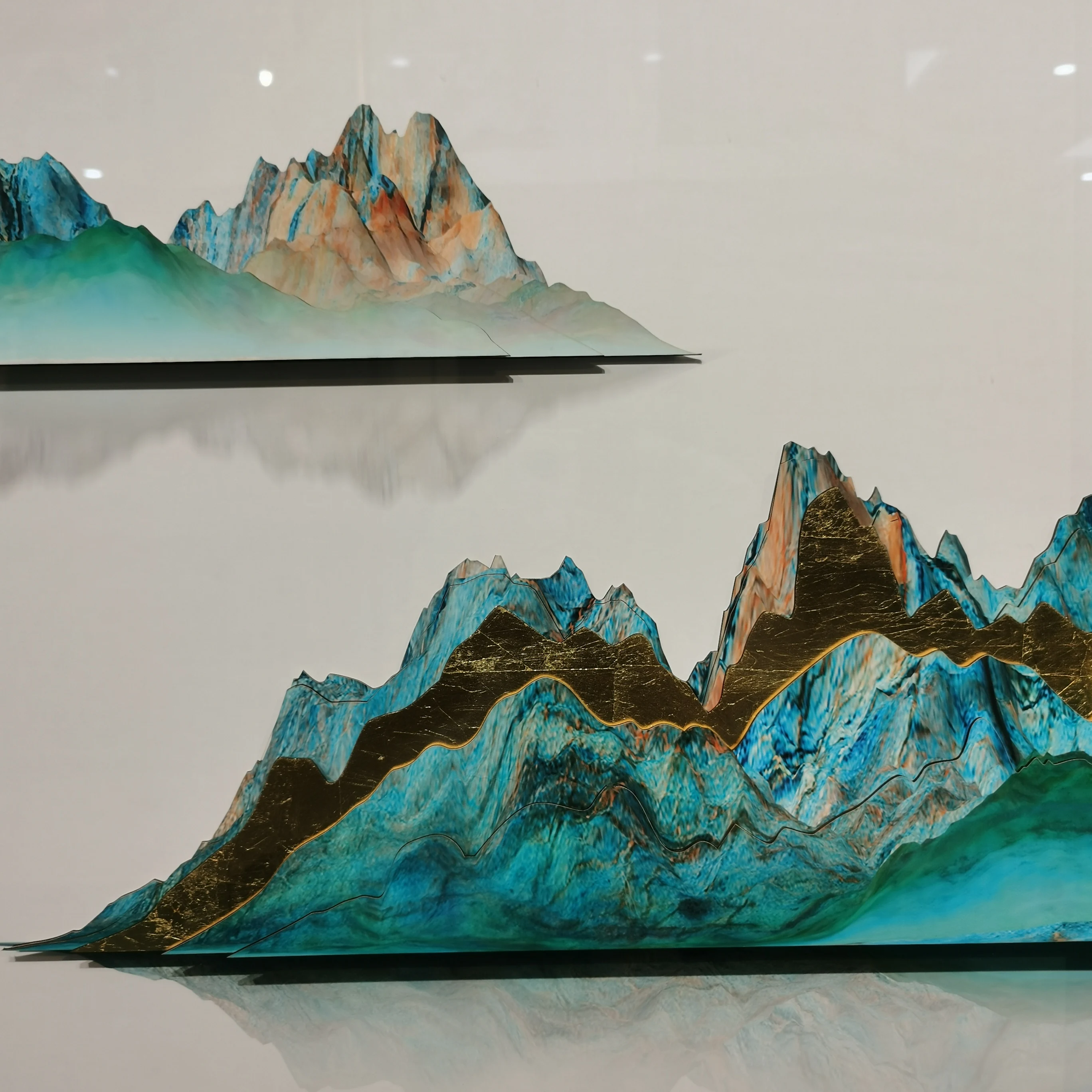 Modern Minimalist Line Canvas paintings  Lighthouse Poster Print landscape Wall Print Painting Wall Art Blue Yellow mountain