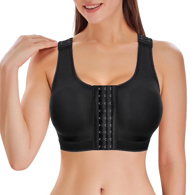 front closure women luxury post surgery bra wide adjustable straps post surgical bra front opening surgery bra