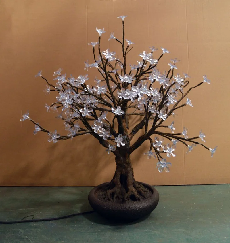 Home hotel room decoration table top led blossom bonsai tree