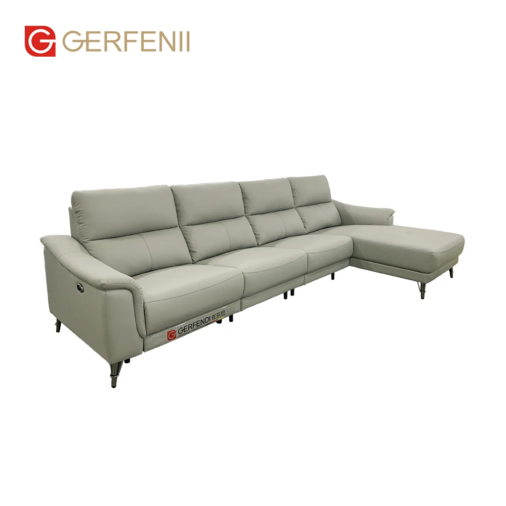 Luxury Modern Gray Couches Sofa Modular Imported Leather Living Room Furniture Lazy Sofa Recliner