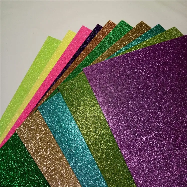 Wholesale Colorful Glitter Cardstock Glitter Paper Crafts Sheet For DIY Wrapping Print Christmas Decoration
