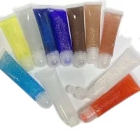 Unique Lip Gloss Squeeze Tubes Portable Uv Light Black With PinkCap