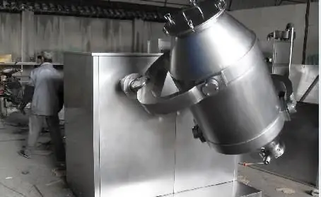 stainless steel GMP tea sugar food powder granule 3d drum blender mixer blending mixing machine