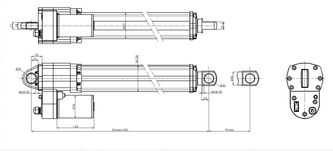 Waterproof Servo Wireless Remote Control Linear Actuator 600mm 4000mm Electric Industrial 15000N Linear Actuator Solar