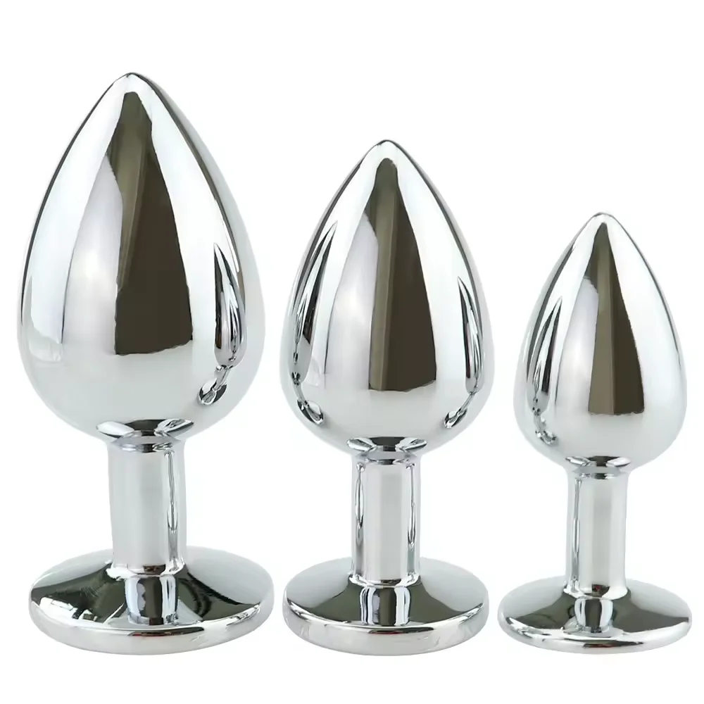 Hot Sale 3 Pcs Set Cheap Price Good Quality Jewel Heart Shape Diamond Base Anal Plug Gold Stainless Steel Butt Sex Toy For Woman