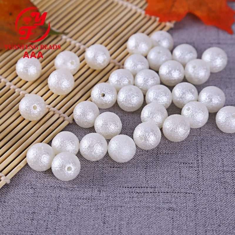 Good quality white color abs wrinkle plastic pearl beads to make christmas ornaments
