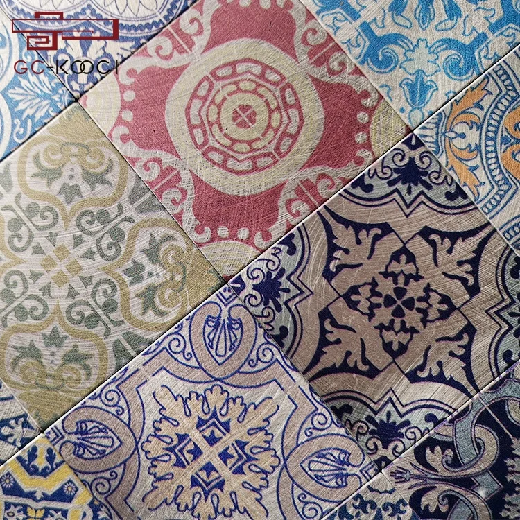 Self adhesive inkjet printed aluminum composite panel mosaic tile various Patterns mix wall decoration mosaic