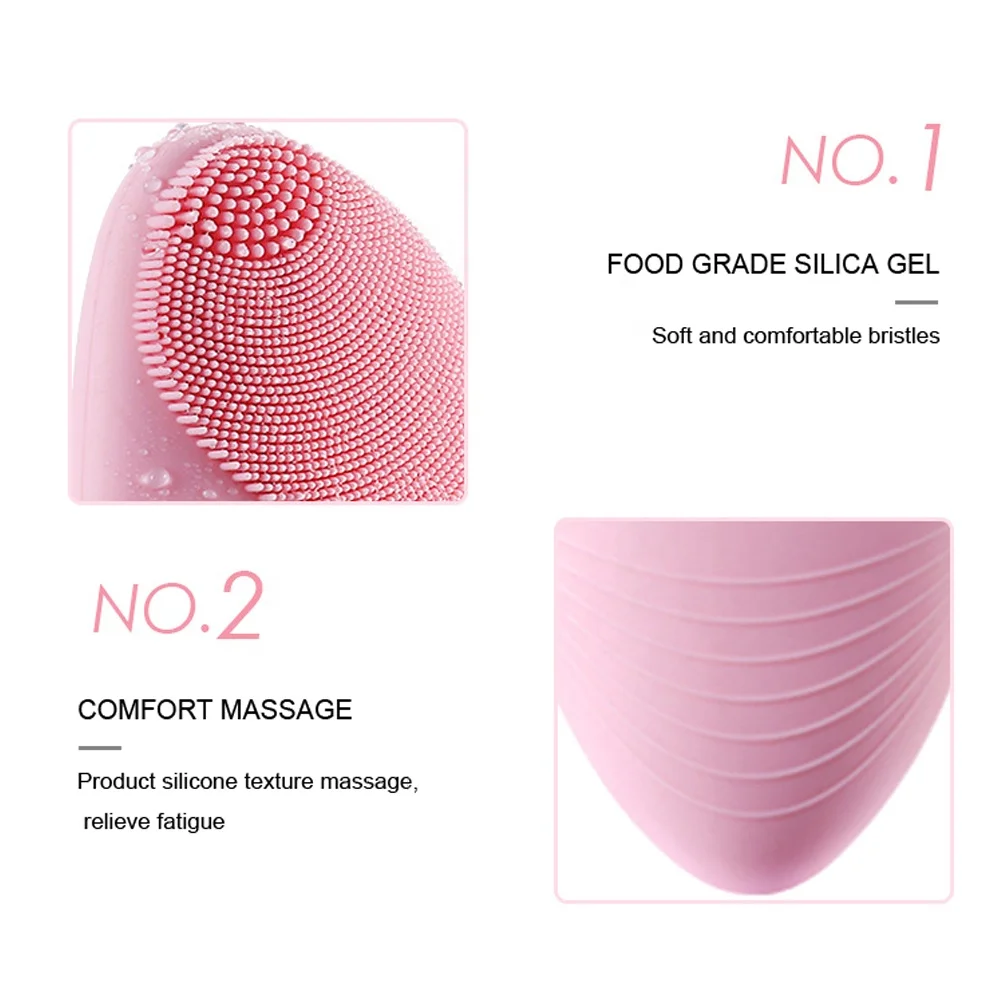 Глубокое очищение силиконовые звуковые щетки для лица глубокое отшелушивающее удаление черных точек электрическая Водонепроницаемая щетка
