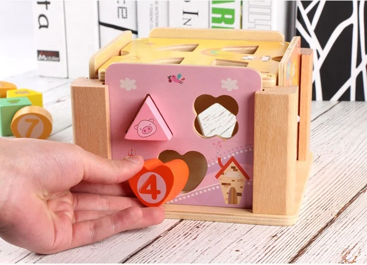 Wooden Alphabet Blocks Stacking Games Montessori Educational Baby Toys