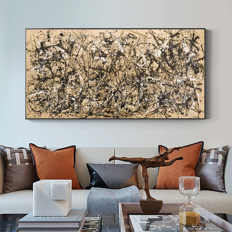 Abstract Art Autumn Rhythm By Jackson Pollock Canvas Painting Posters and Prints Cuadros Wall Art for Living Room Home Decor