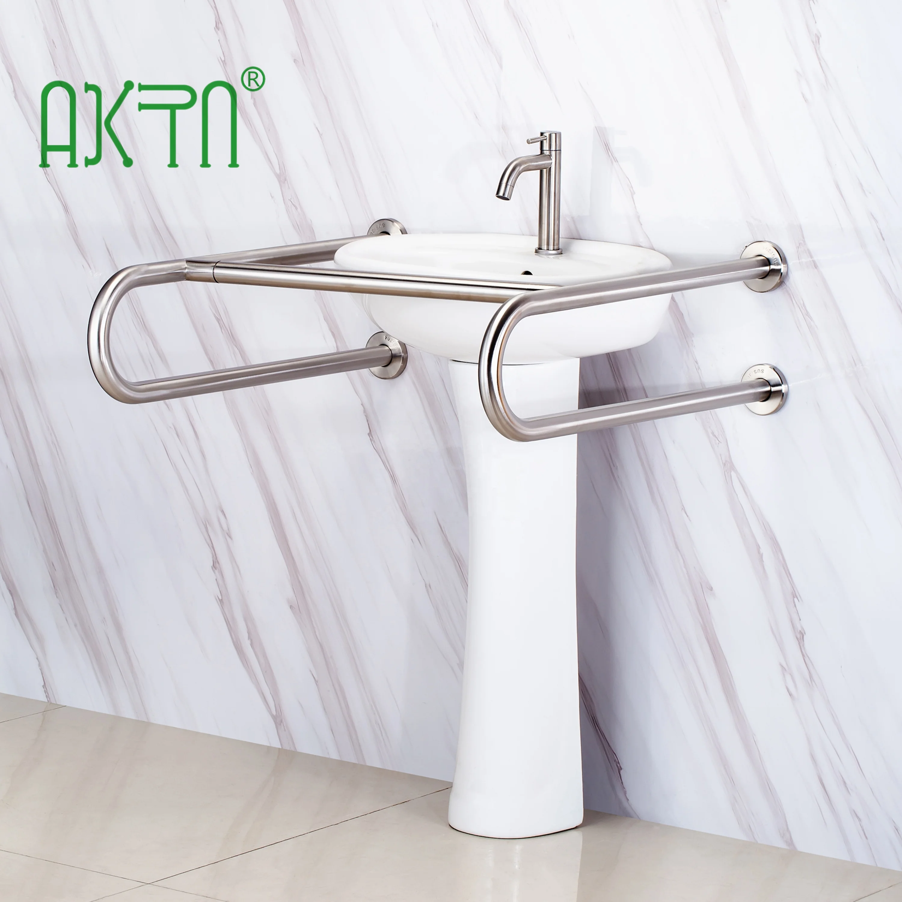 304 stainless steel toilet grab bar swing up bathroom U-shape toilet handrail bathroom safety bars for disabled