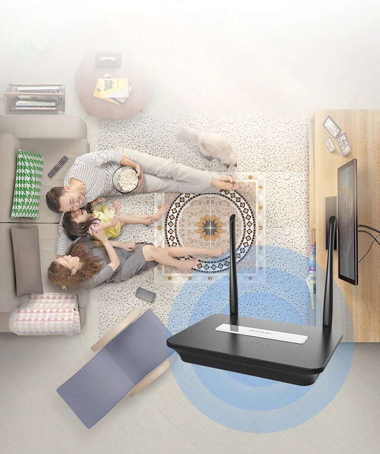 EDUP High Speed  300Mbps ZTE 2.4GHz MT7628NN Black 4G router