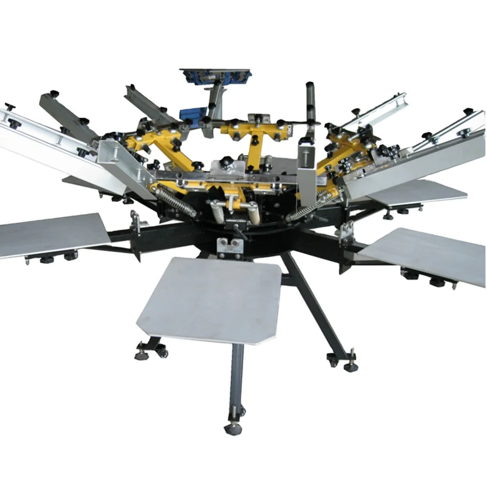 6 Color 6 Station Rotary Silk Screen Hand Printing Machine