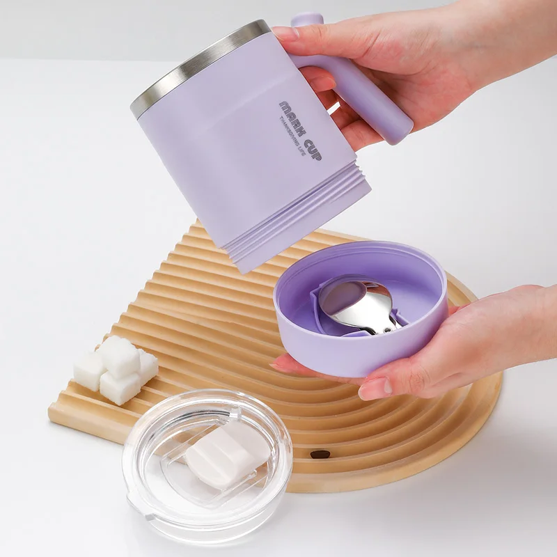 Folding spoon Wholesale Custom Logo Stainless Steel 304 Travel Tumbler Insulated Beer Tea Coffee Mug Cup with Lid