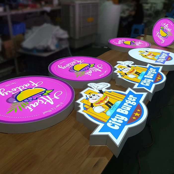 Custom Outdoor round light box Advertising Store Sign Led light box sign Signage