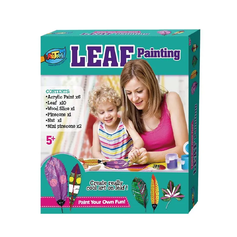Factory supply beautiful creative kid diy leaf painting art craft kit
