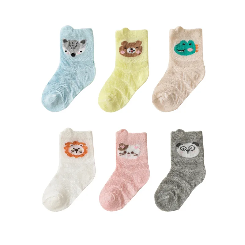 Mesh Thin Section Baby Socks Baby Cartoon Short  Combed Cotton Children A Class Cotton Socks