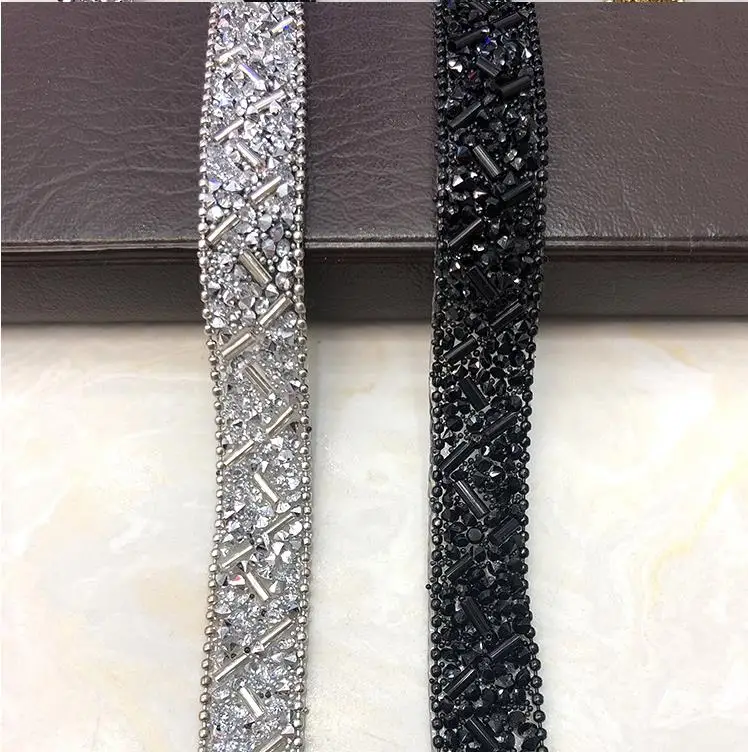 Rhinestone Ht Fix Iron On Whole Sale Handmade rhinestone bead trim