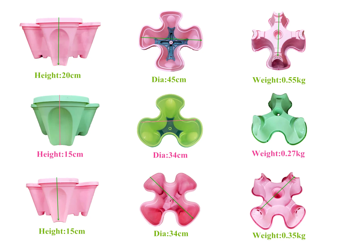 Vertical Hanging Stacked Planter Plastic Flower Pots For Sale