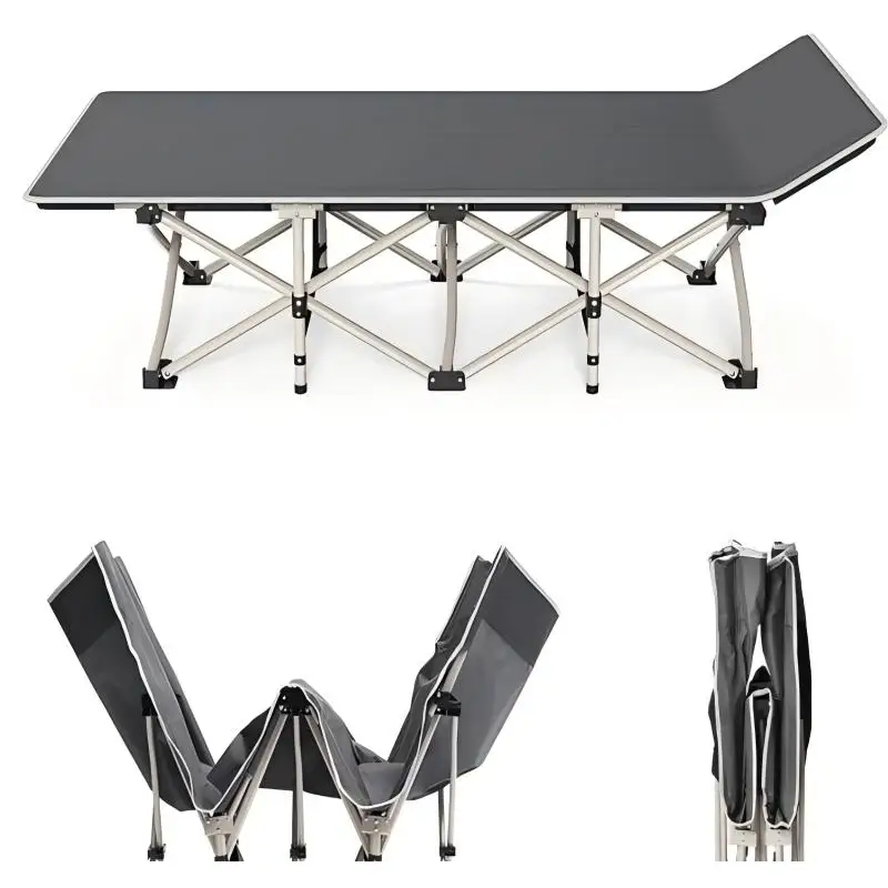 Portable Folding Aluminum Steel Bed Hiking Sleep Comfortably Any Outdoor Setting Easy Bedroom Hospital Living Room
