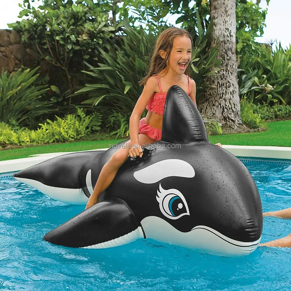Swimming Pool Ride-on PVC whale inflatable Rider Large water fun game toys pool float