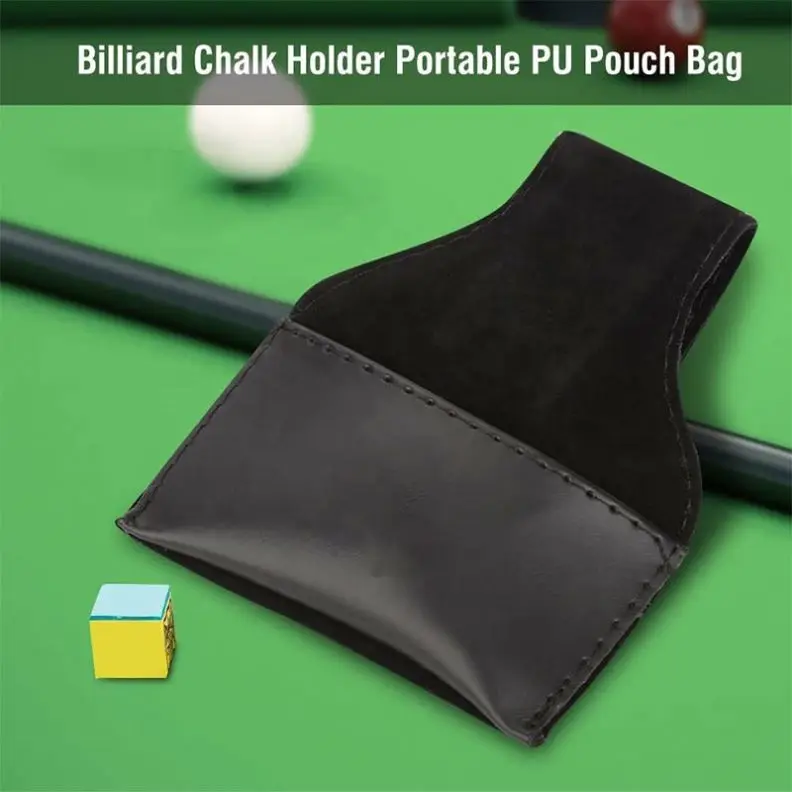 Professional Pool Gym Chalk Pouch Pu Leather Cue Chalk Holder Pouch Bag For Billiards