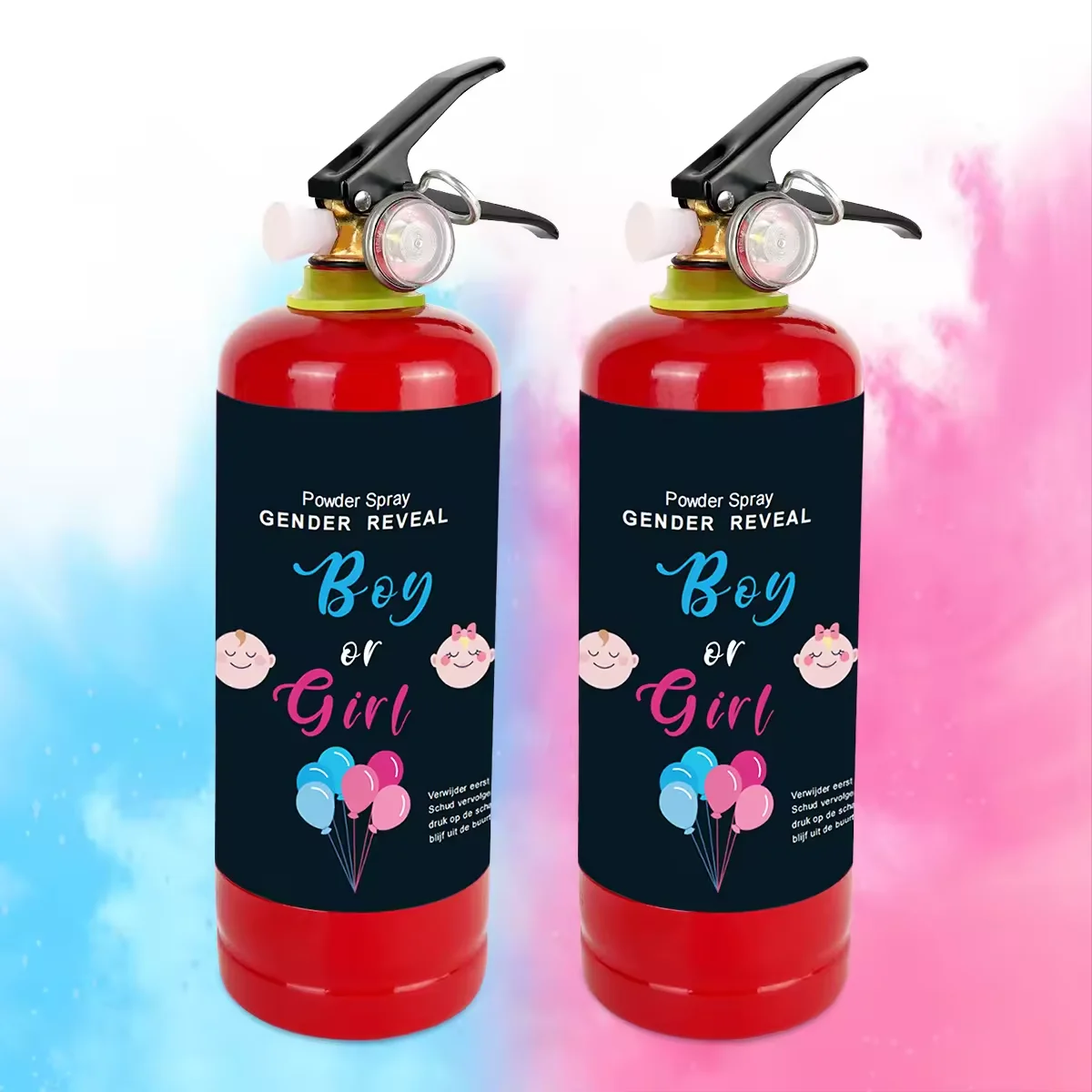 Big Holi Gender Reveal Girl or Boy Baby Shower Biodegradable 500g Party Extinguisher Powder Smoke Blaster Spray