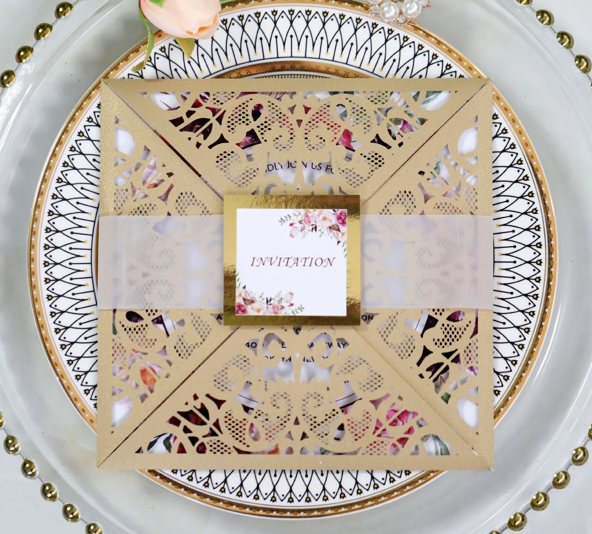 fancy lvory white luxury wedding invitation quinceanera party decor faire part mariage wedding invitation covers