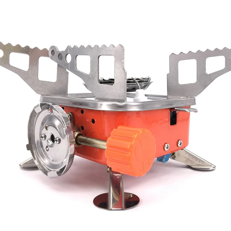 Ultralight Outdoor Portable Camping Mini Gas Stove Folding Metal Picnic Burners 2800w Gas Windproof Furnace Burner