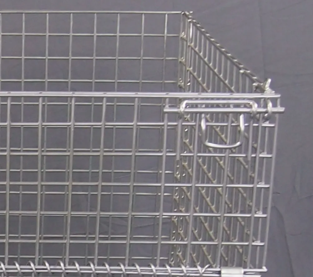 BHK35 stackable Steel Wire Mesh Rolling Cages container For material easy storage with high quality