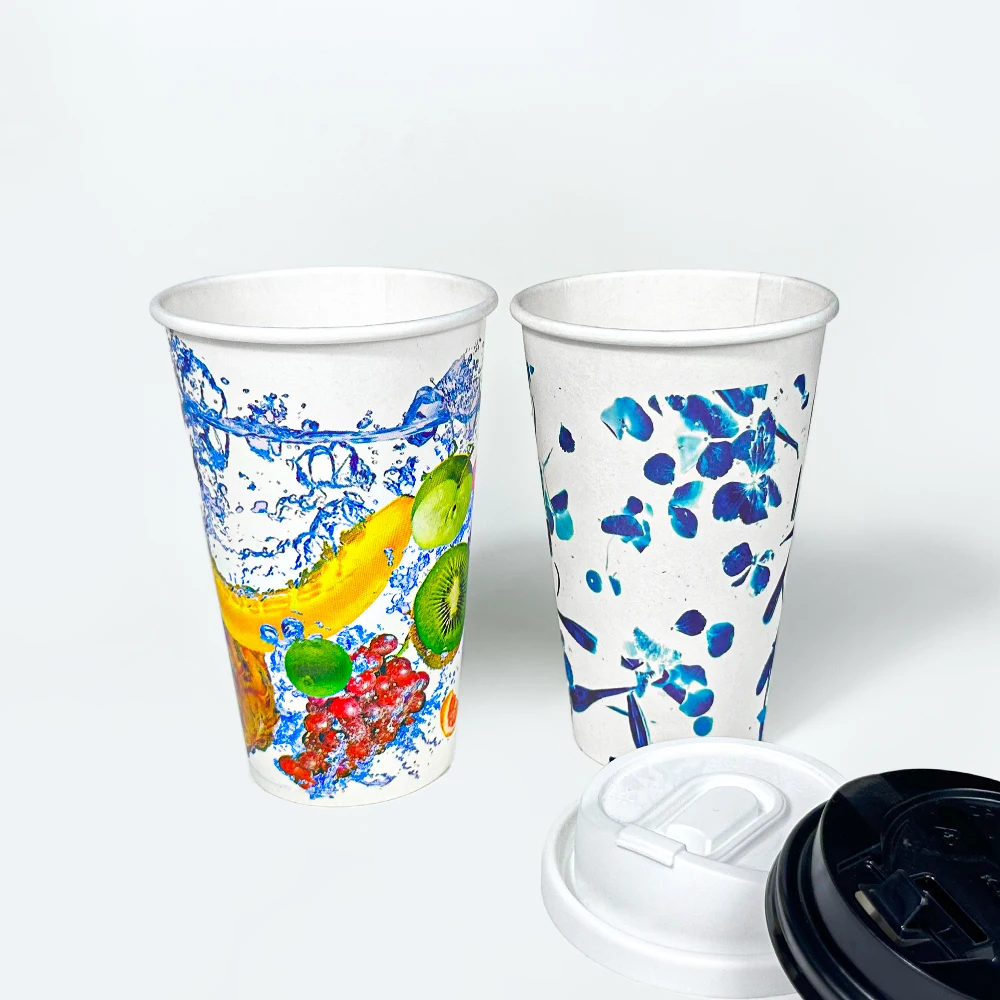 ZJPACK Custom logo 8oz 12oz 16oz Single Wall Disposable Paper Cups customized hot coffee paper cup