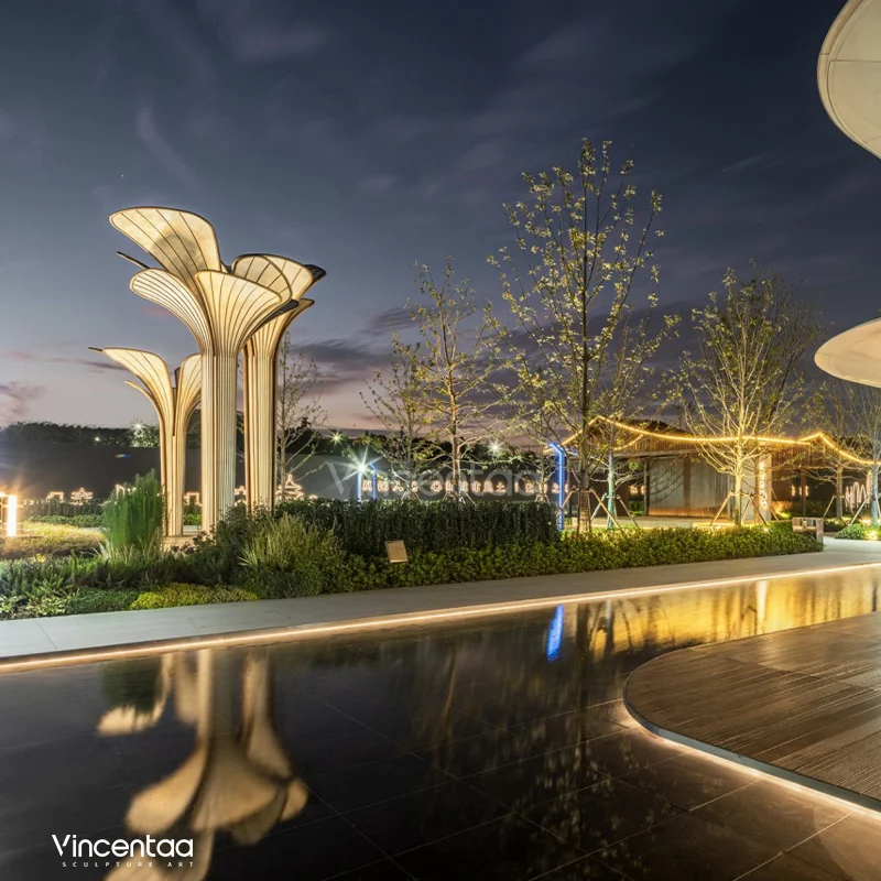 Vincentaa Outdoor Square Park Large Tree Sculpture Custom Modern Public Art Decorative Sculpture