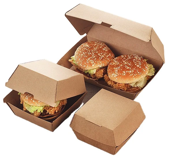 Food Grade Kraft Paper Folding Burger Box