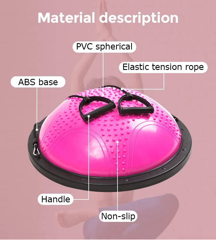 High Quality wave speed ball thickened foot on explosion-proof semi-circle balance ball Yoga studio Pilates