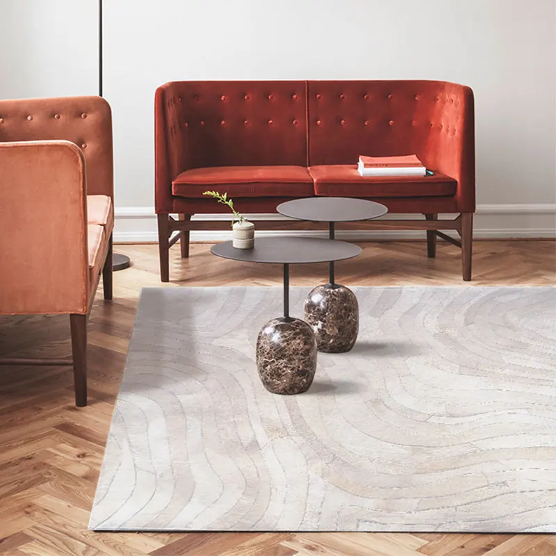 Nordic American luxury bedroom pure plain simple leather living room carpet