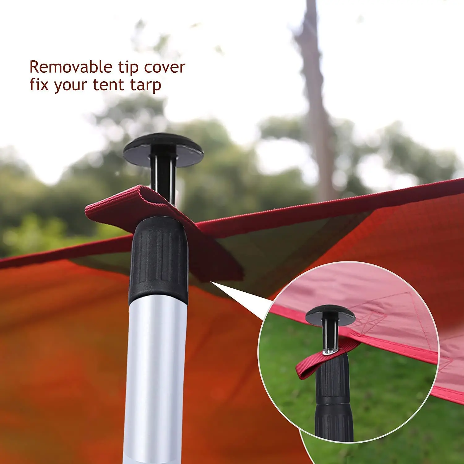 Goodwin Telescopic Tent Pole Set of 2,  Aluminium Pole for Tarp, Tent, Awning, Camping