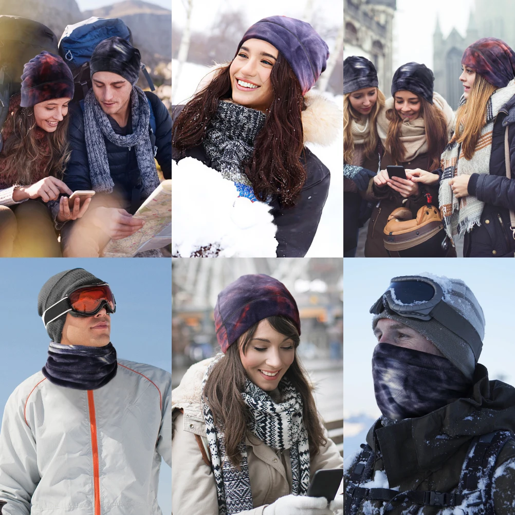 
Winter scarf fashion double layer plain fleece knitted tubular custom logo neck warmer 