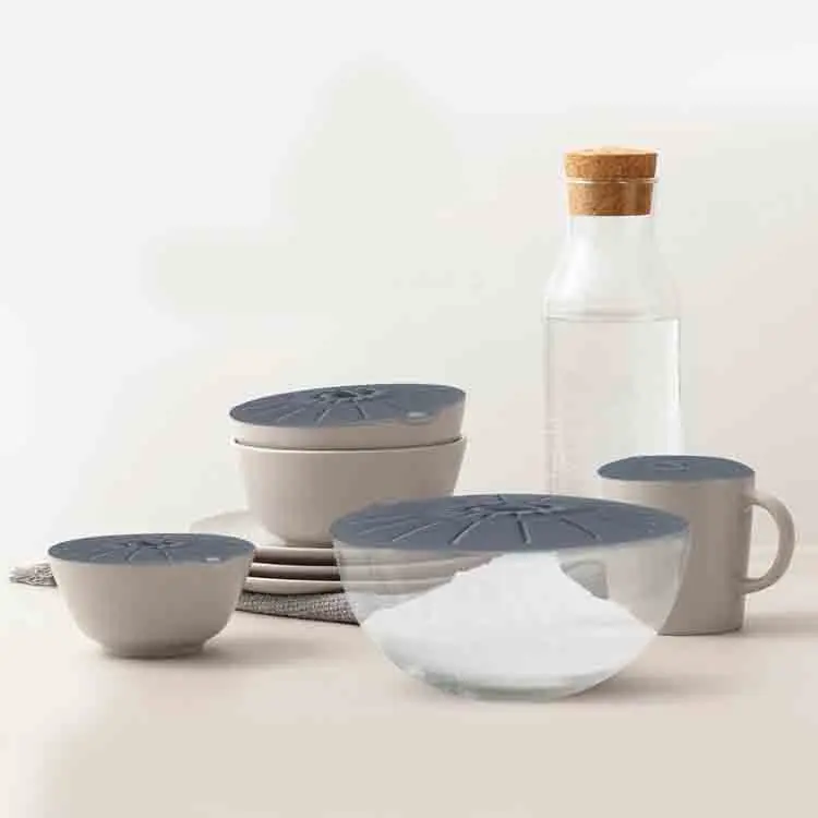 5PCS Silicone Pot Lids 5-14 Inch BPA Free Splatter Protection Microwave Suction Cover for Pots