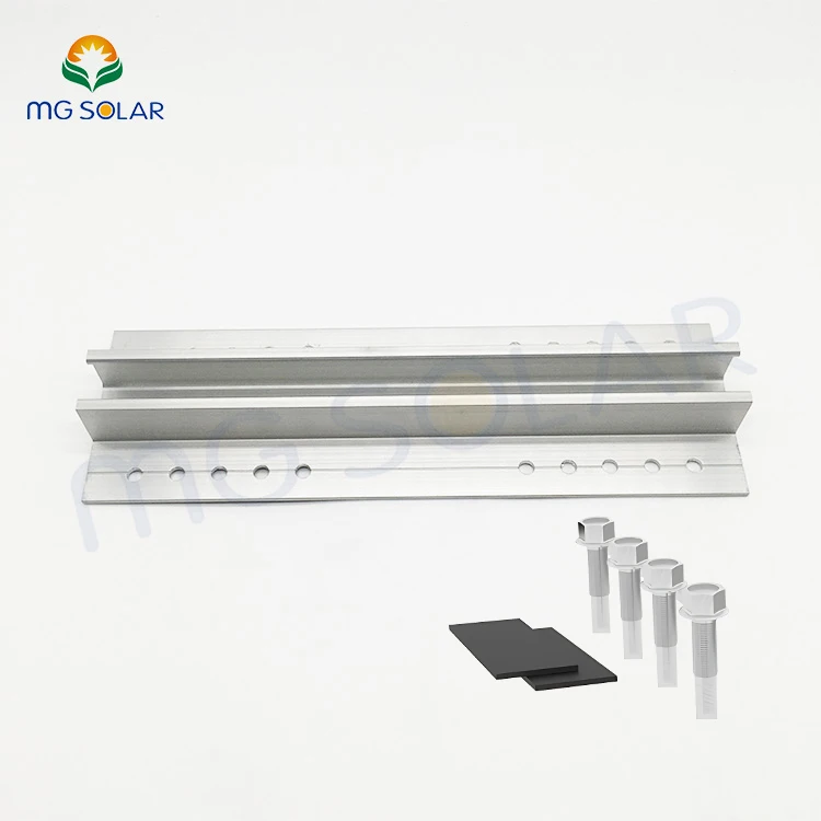 PV Solar Panel Bracket Frame Trapezoidal Metal Roof Mounting System Aluminum Alloy Mini Rail Mounting